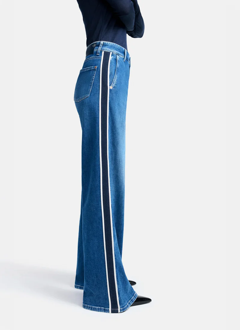 Alek Side Stripe Wide Leg Jeans - Image 2