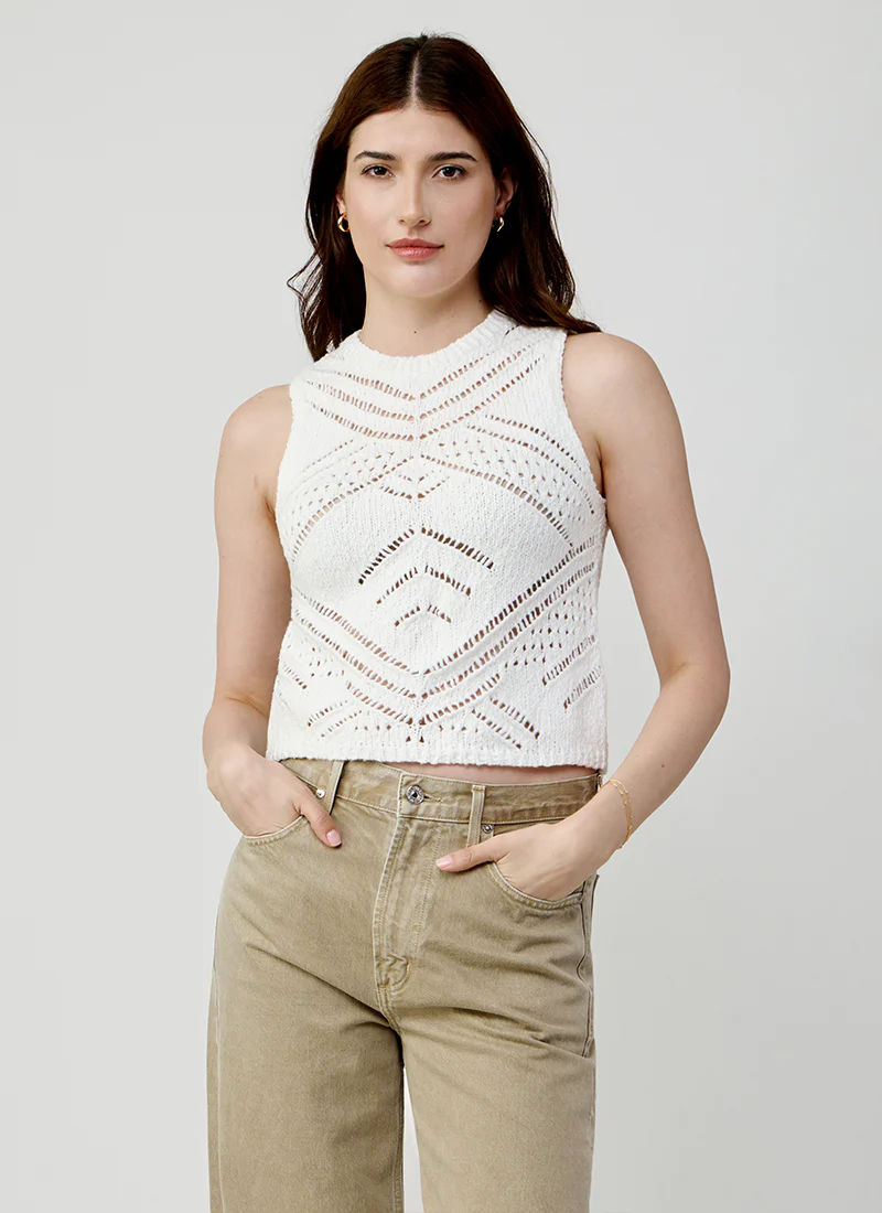 Chunky Pointelle Knit Tank