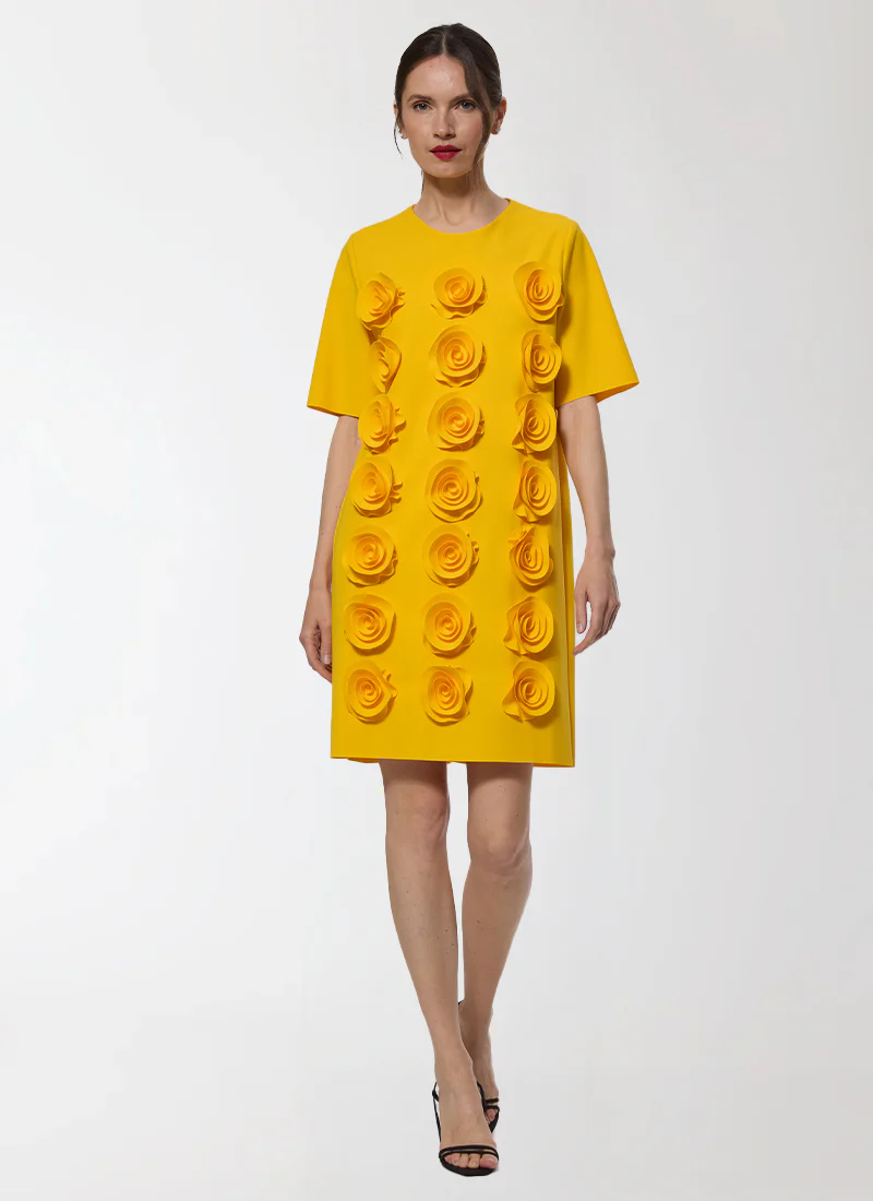 Bassi Floral Applique Shift Dress