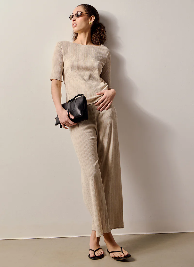 Caraibi Plissé Short Sleeve Top - Image 4