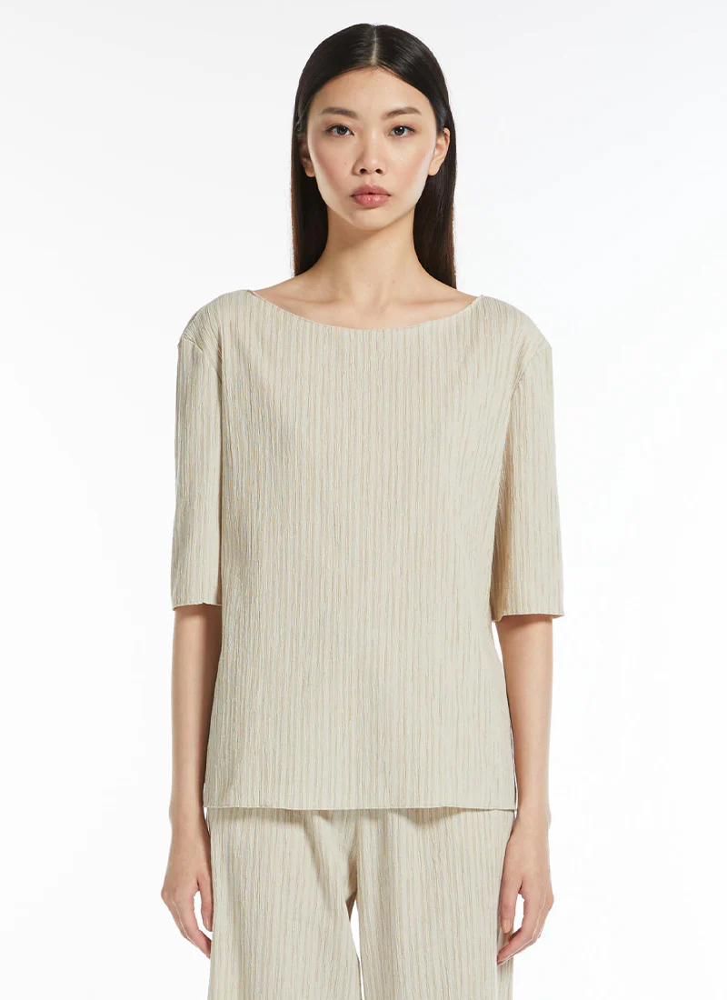 Caraibi Plissé Short Sleeve Top - Image 5