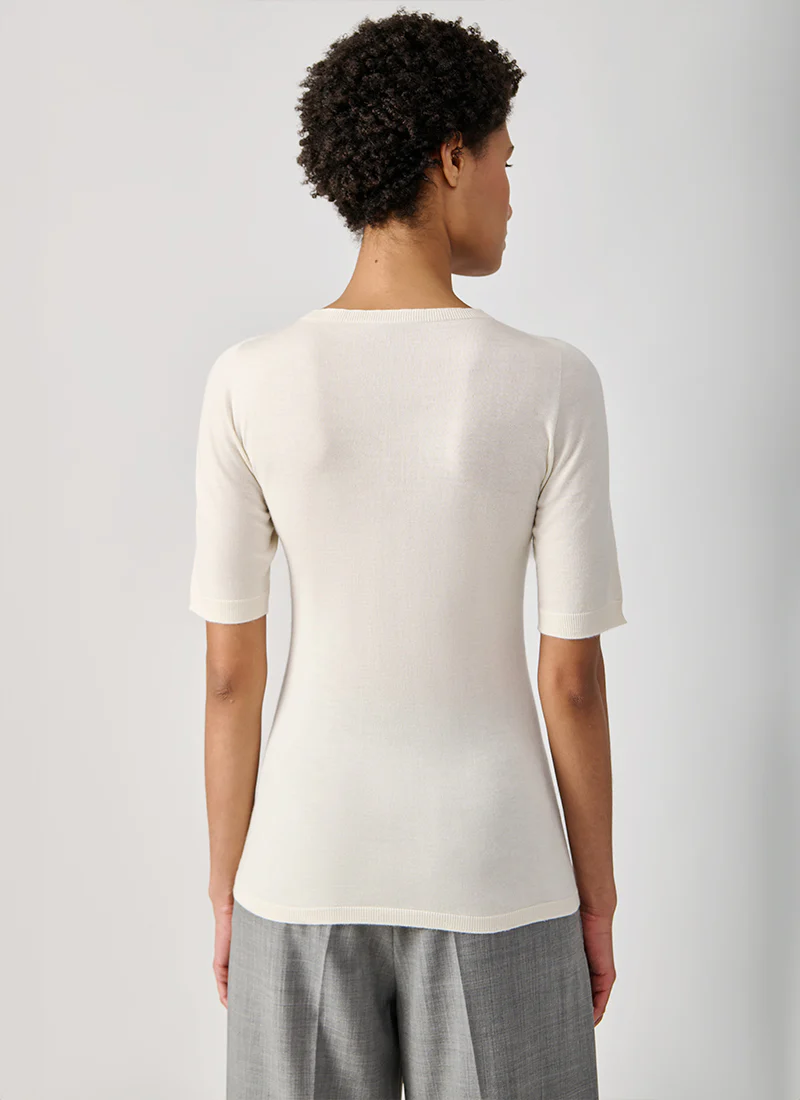 Cashmere Silk Short Sleeve Sweater - Image 3