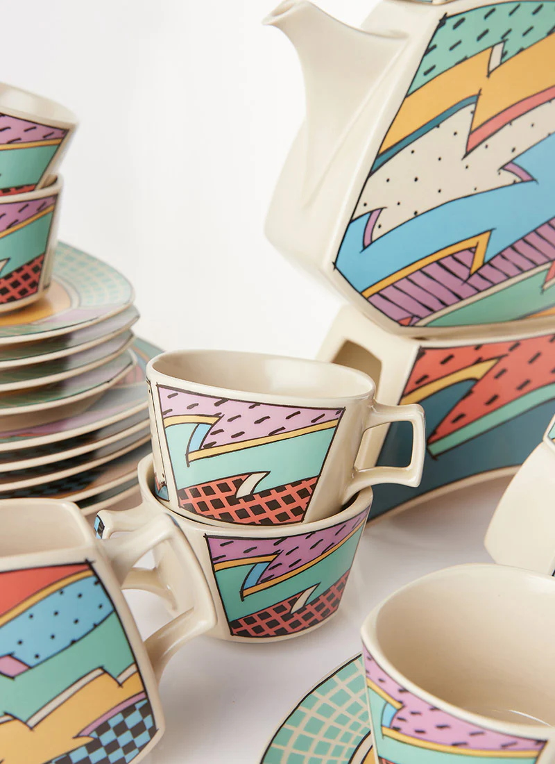 Dorothy Hafner Iconic Postmodern Tea Set for 5, 1980s - Image 3