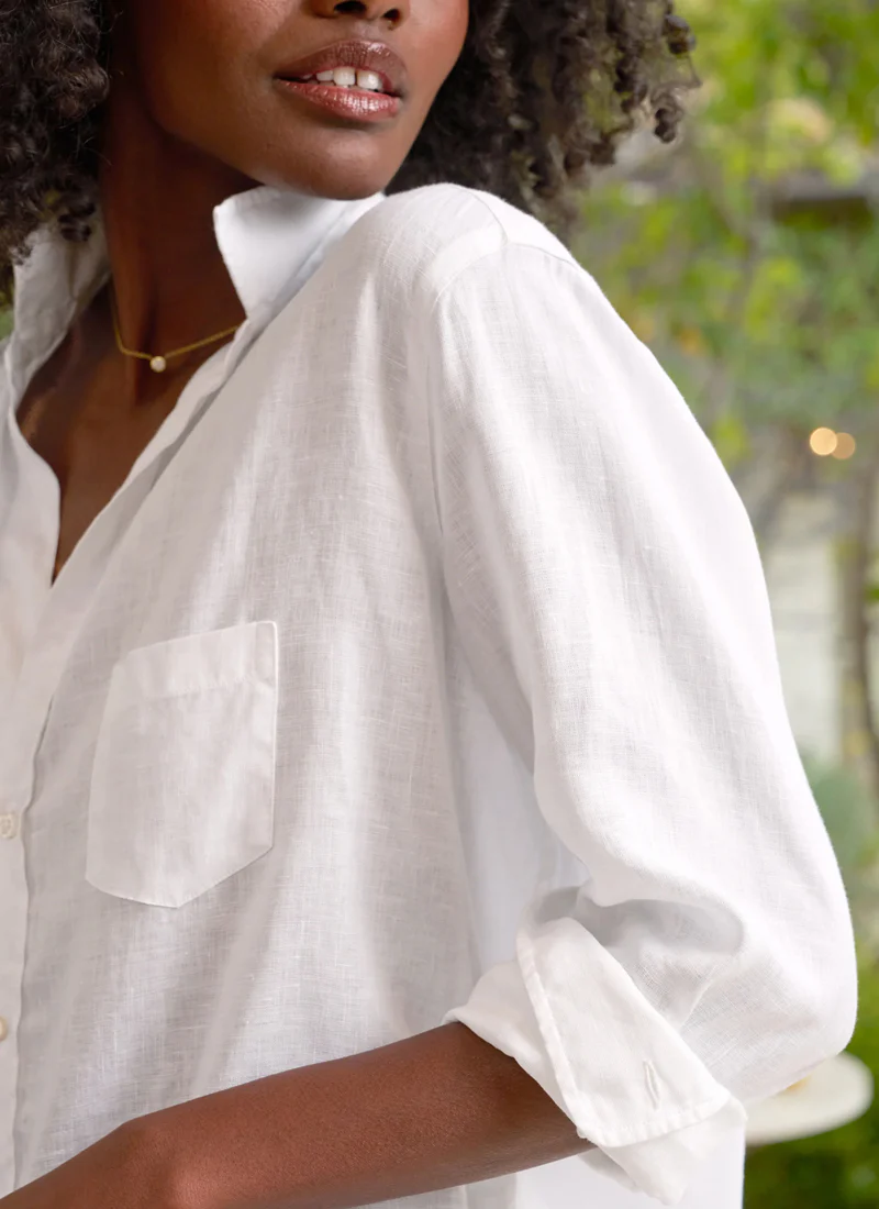Eileen Classic Linen Button-Up Shirt - Image 3