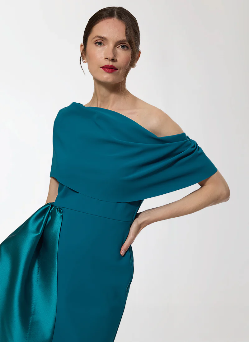 Fontaine Draped Shoulder Dress - Image 3