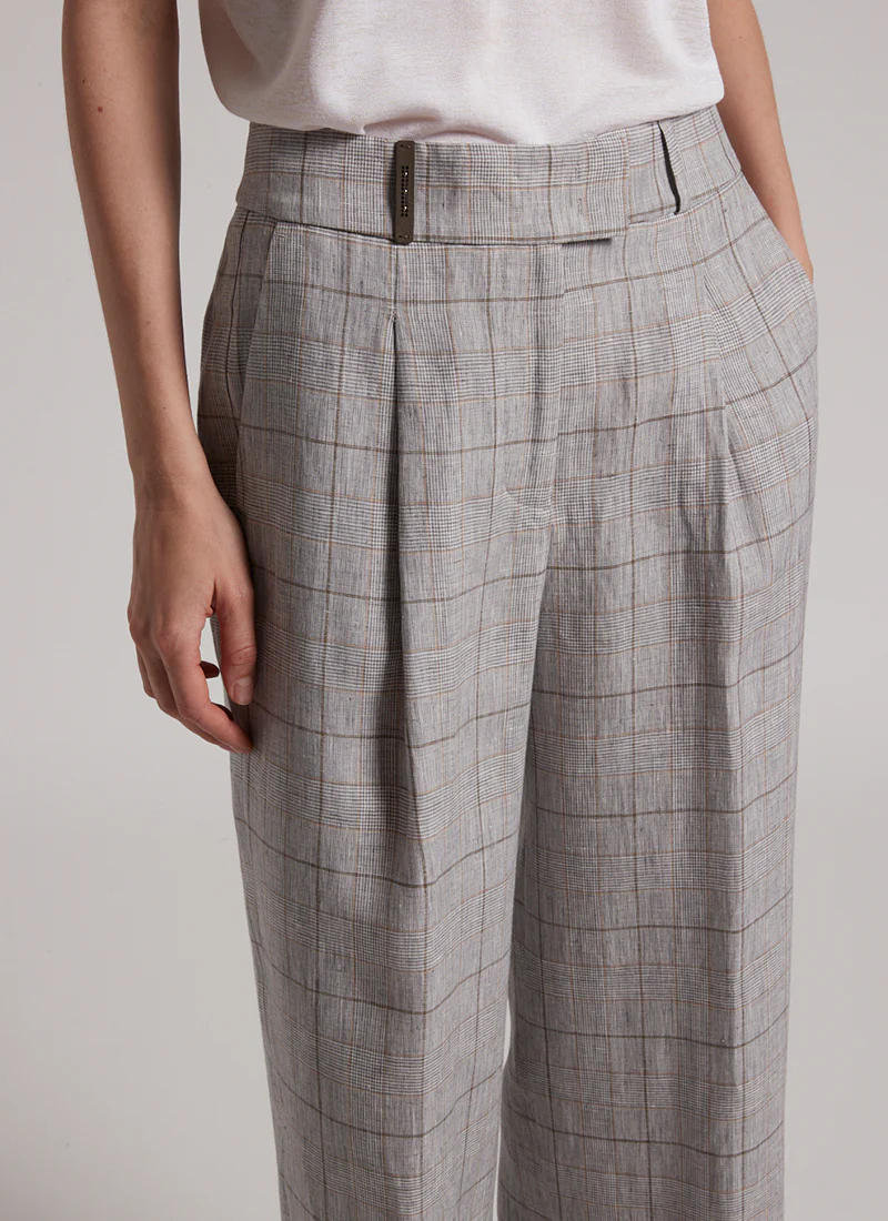 Glen Check Linen Trouser - Image 2