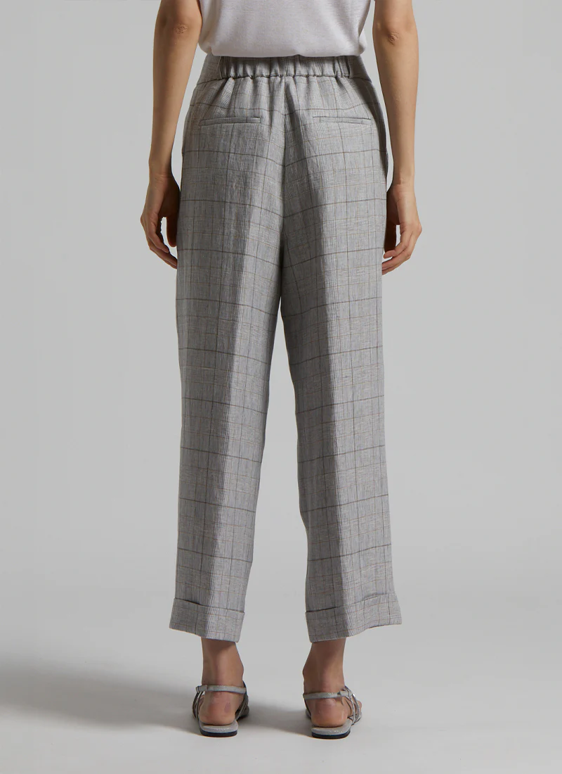 Glen Check Linen Trouser - Image 3