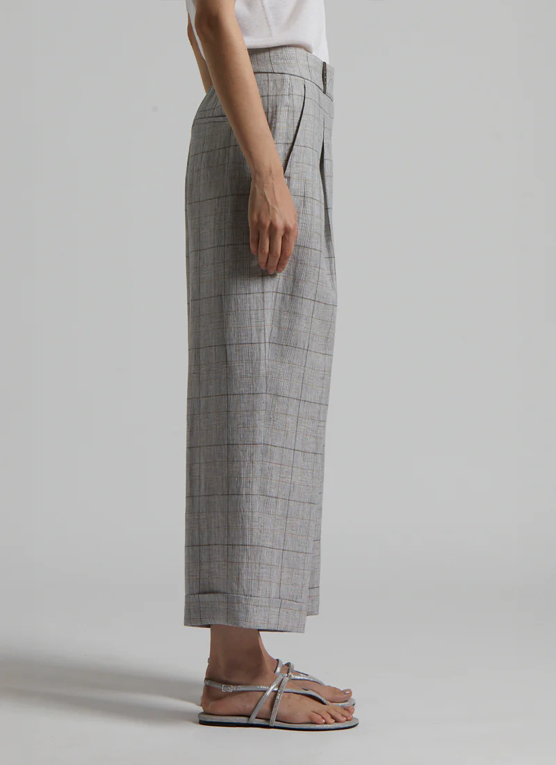 Glen Check Linen Trouser - Image 4