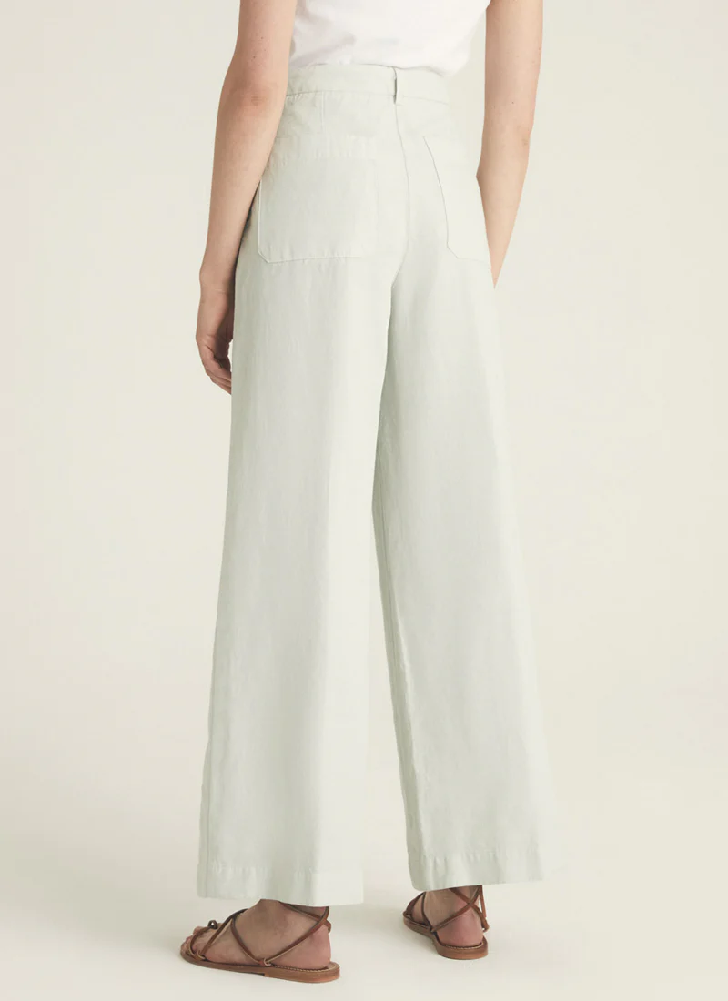 Linen and Cotton-Blend Wide Leg Trouser - Image 2