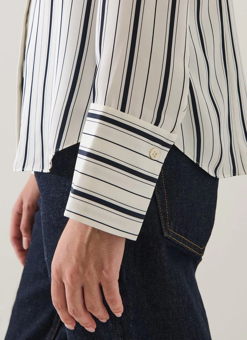 Long Sleeve Silk Satin Relaxed Shirt - Image 6