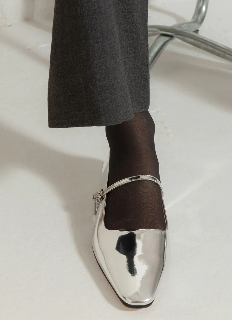 Mary Jane Silver Flat - Image 3