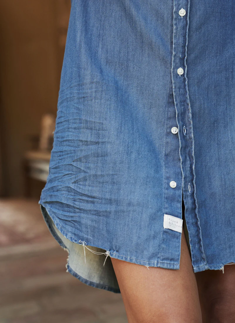 Mary Vintage Stonewashed Denim Shirt Dress - Image 3