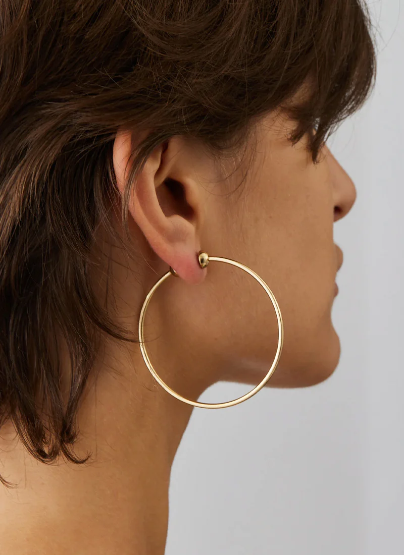 Medium Gold Icon Hoops - Image 2