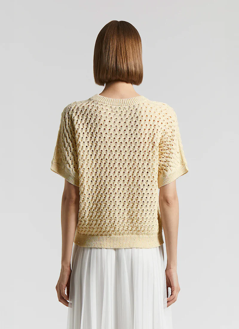 Short Sleeve Micro Sequins Sweater - Image 3