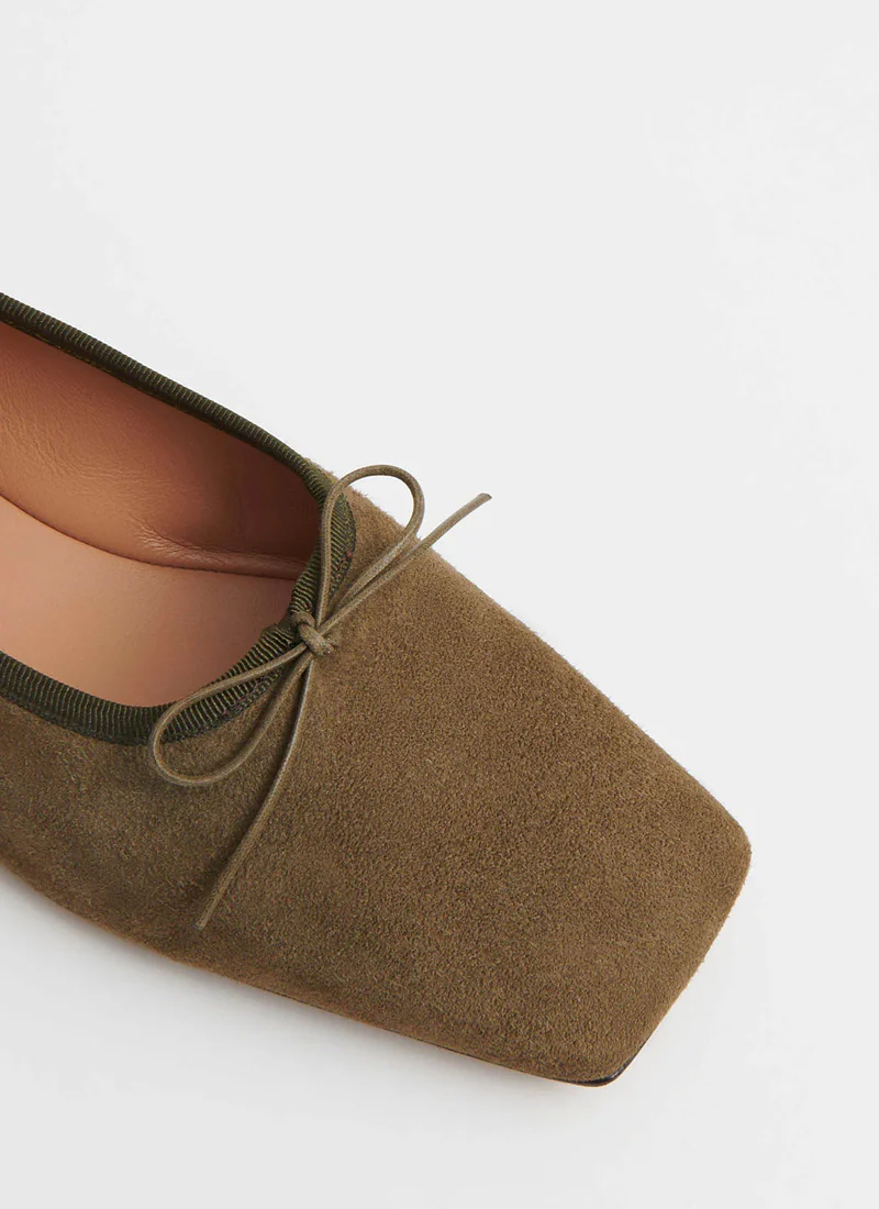 Square Toe Suede Ballerina Flat - Image 3