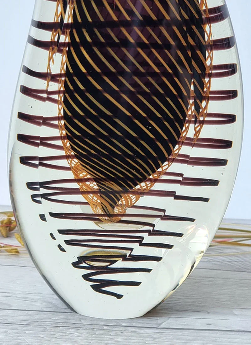 Stanislav Libensky att. Suspended Network Sommerso Art Glass Vase, 1970s - Image 3