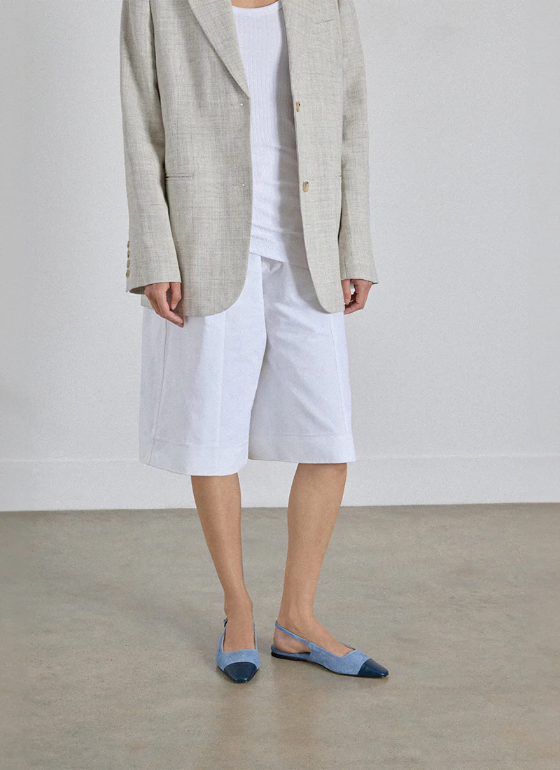 Tia Slingback With Top Cap Denim Flats - Image 3