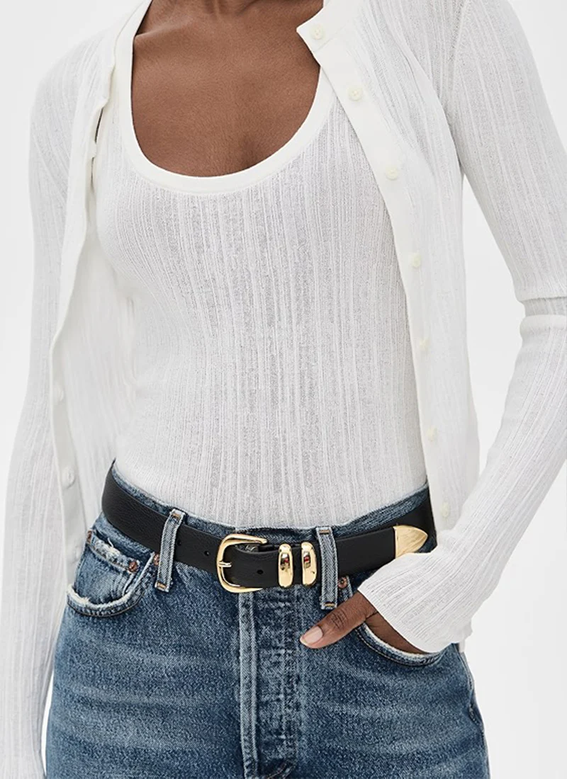 Cassie Grained Leather Belt - Image 2