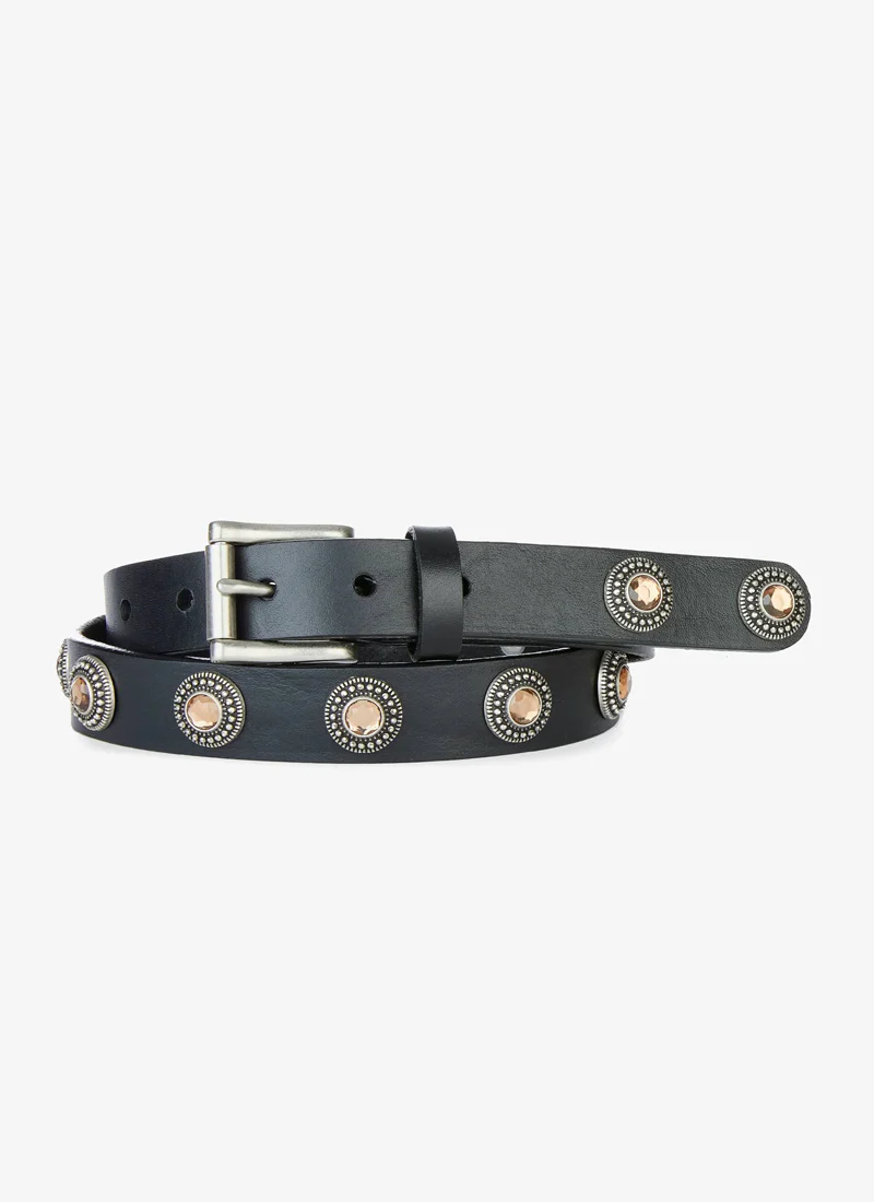 Gaani Crystal Stud Bridle Belt