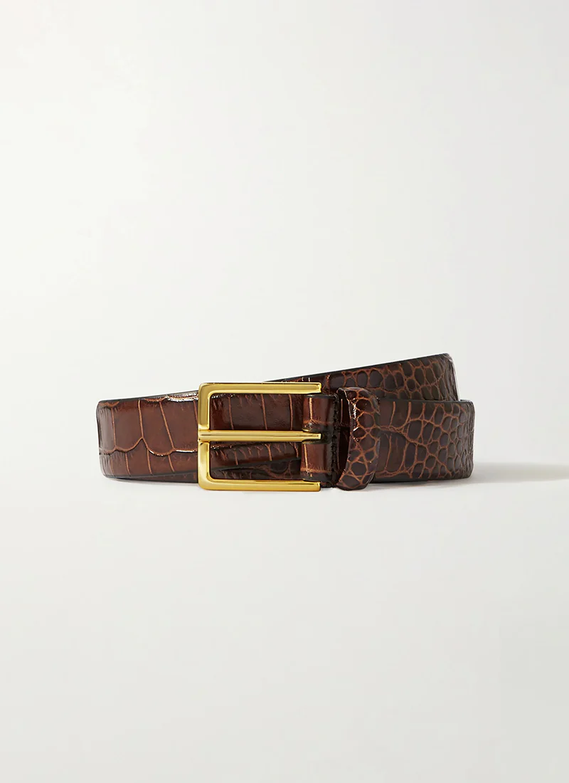 Kate Mock Croc Leather Belt