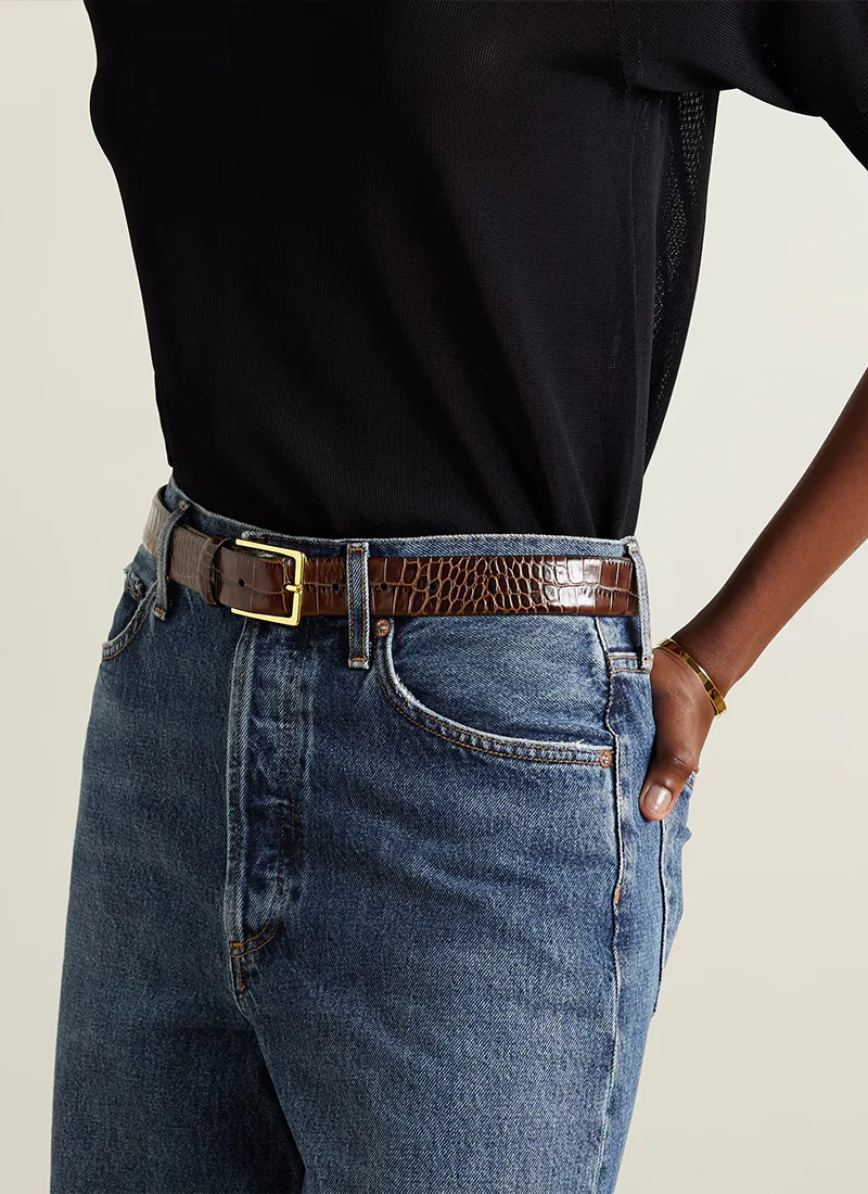 Kate Mock Croc Leather Belt - Image 3