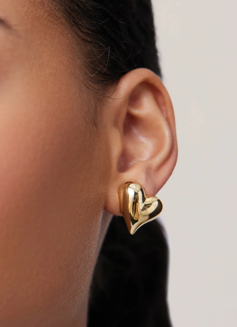 Art Heart Symmetrical Button Earrings - Image 2