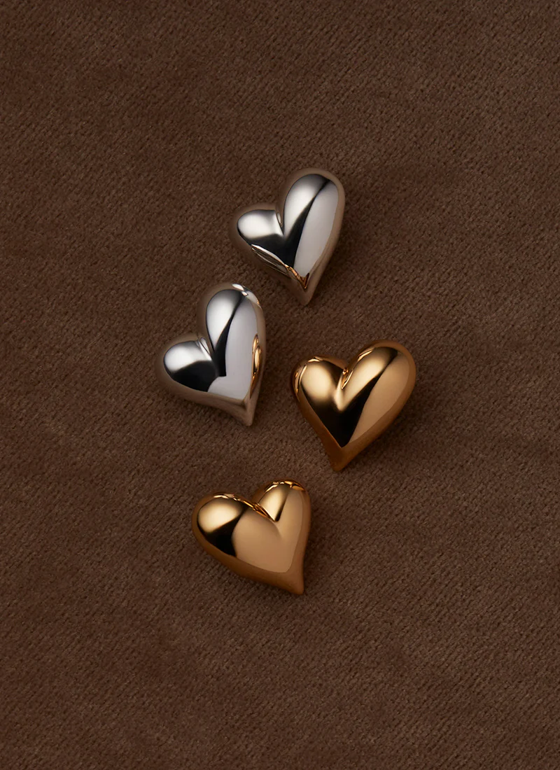 Art Heart Symmetrical Button Earrings - Image 7
