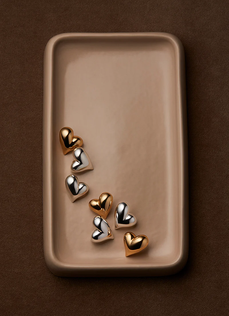 Art Heart Symmetrical Button Earrings - Image 6