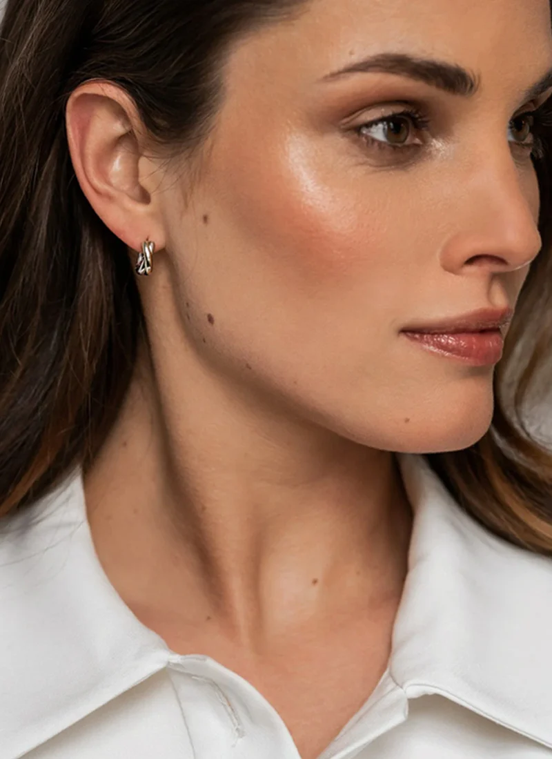 Stacked Bi Colour Earrings - Image 7