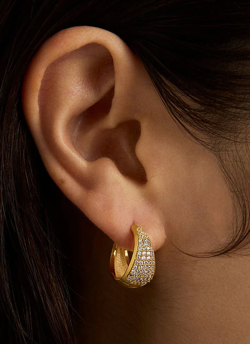 Margaux Pave Huggie Hoops