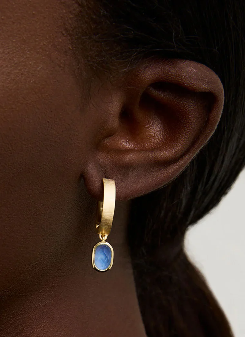 Mercer Gemstone Mini Drop Earrings - Image 2