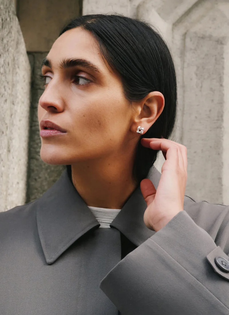 Mini Woven Square Earrings