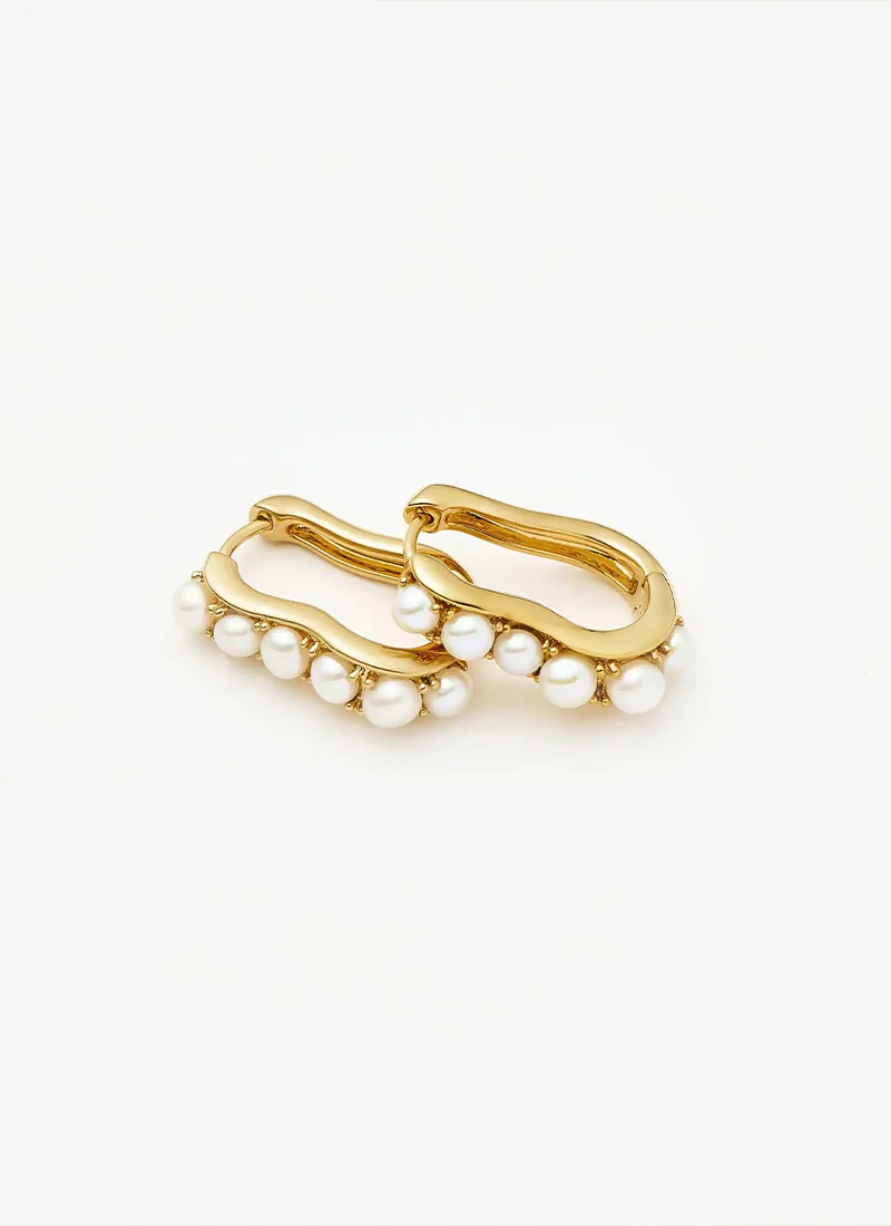 Pearl Wave Smallhoop Earrings - Image 2