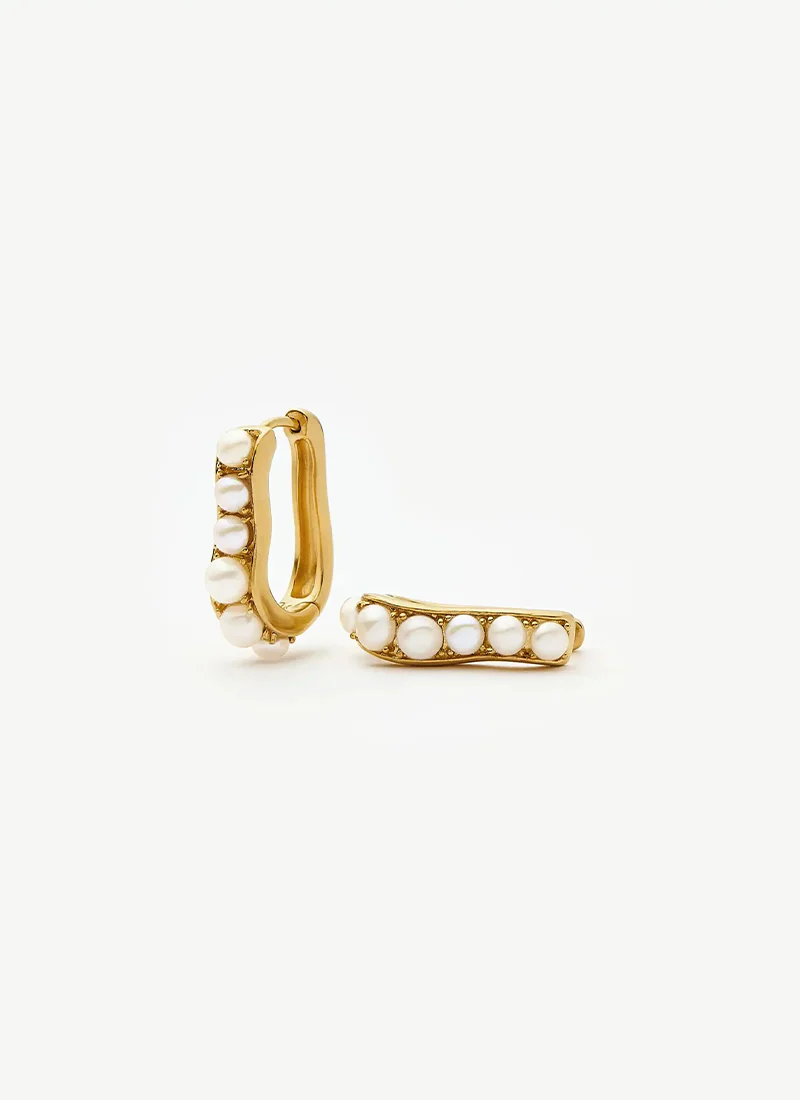 Pearl Wave Smallhoop Earrings - Image 4