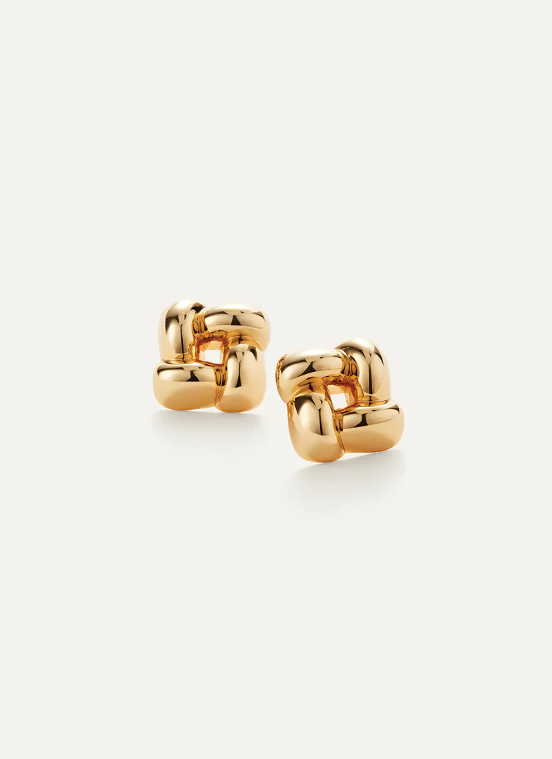 Small Woven Square Earrings - Image 3