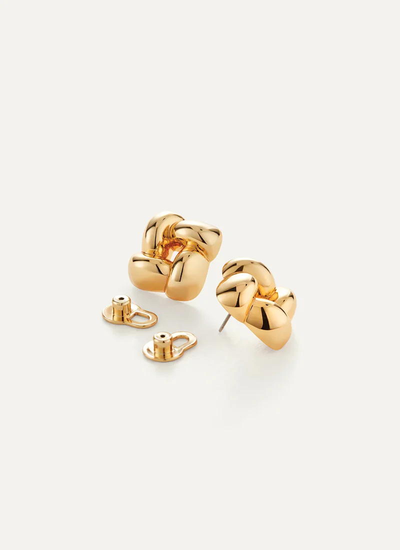Small Woven Square Earrings - Image 4