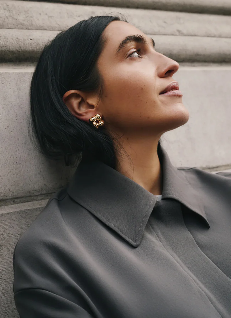 Small Woven Square Earrings - Image 5