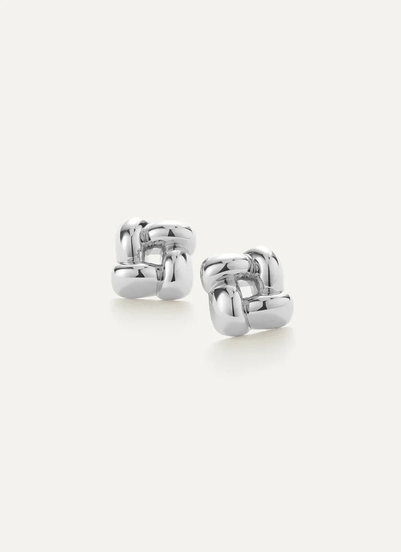 Small Woven Square Earrings - Image 3