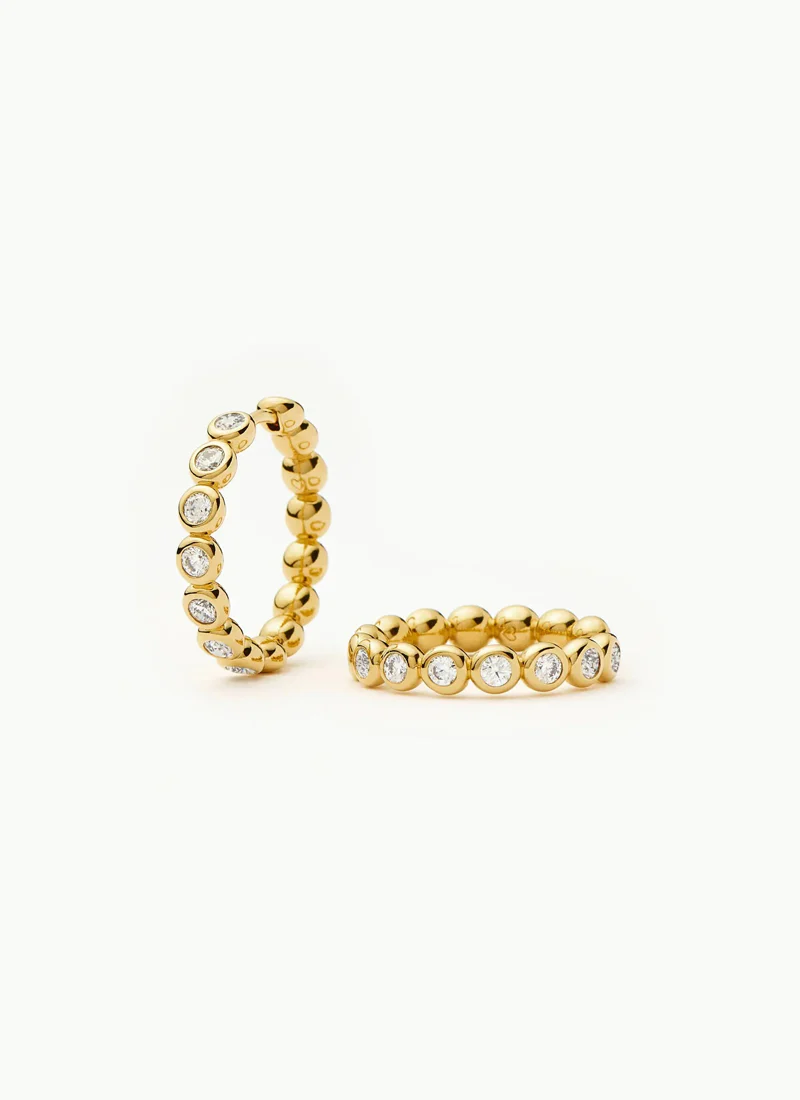 Tennis Medium Hoop Earrings Gold - Image 6