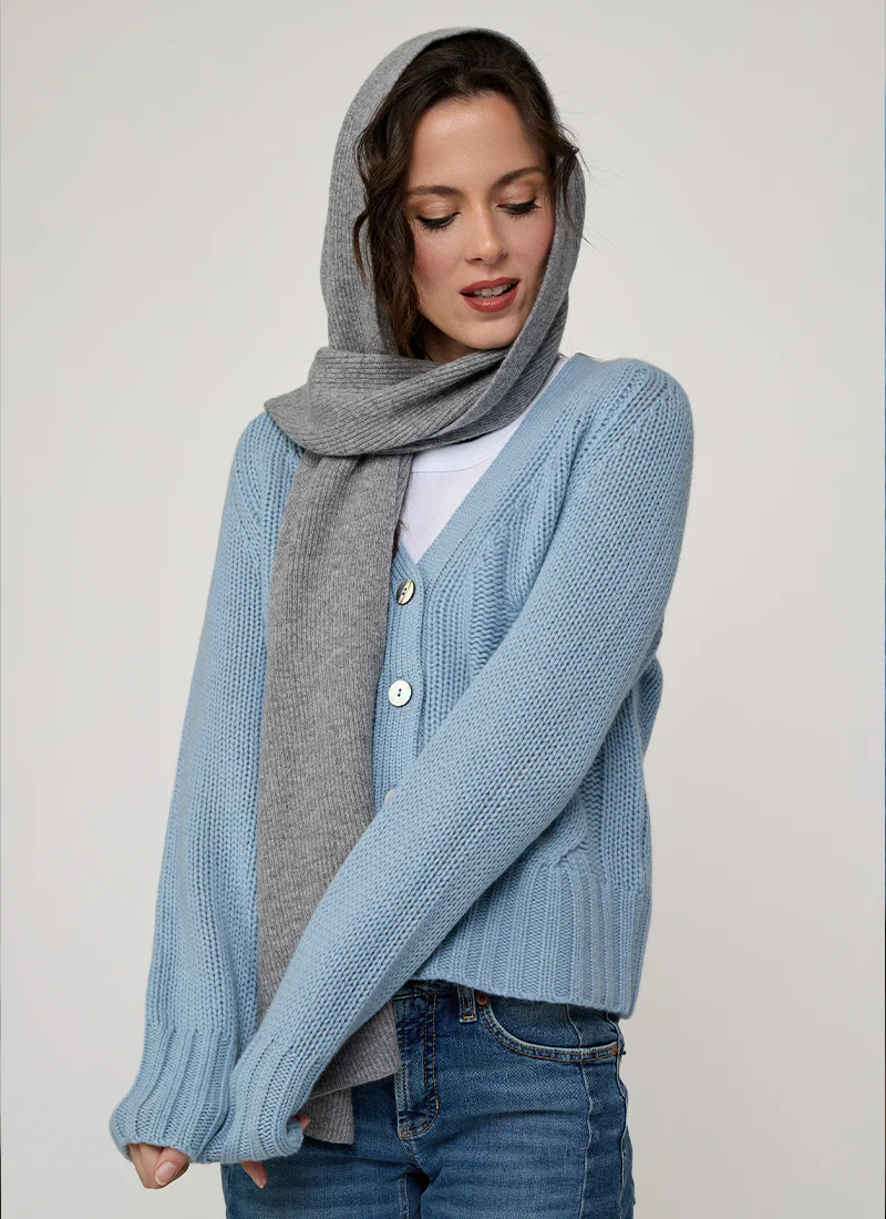 Cashmere Rib Knitted Scarf