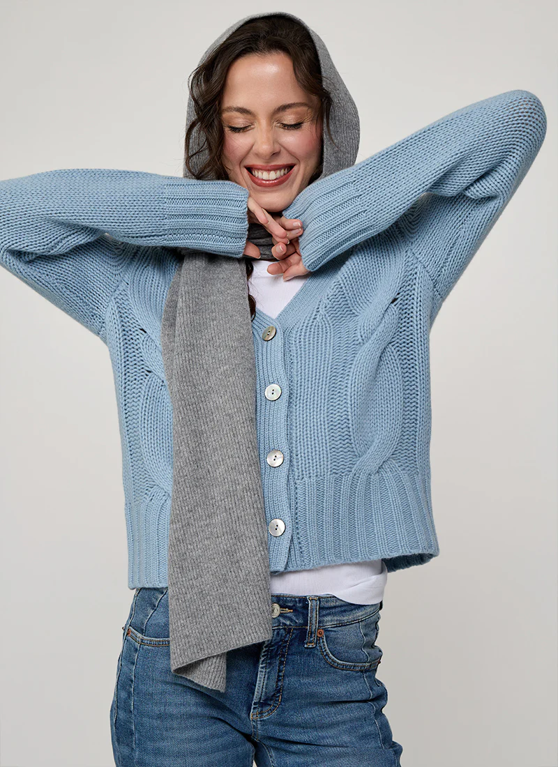 Cashmere Rib Knitted Scarf - Image 3