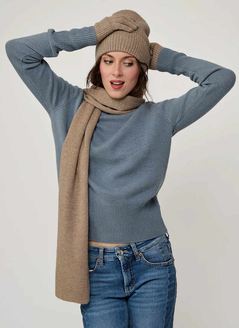 Cashmere Rib Knitted Scarf - Image 2