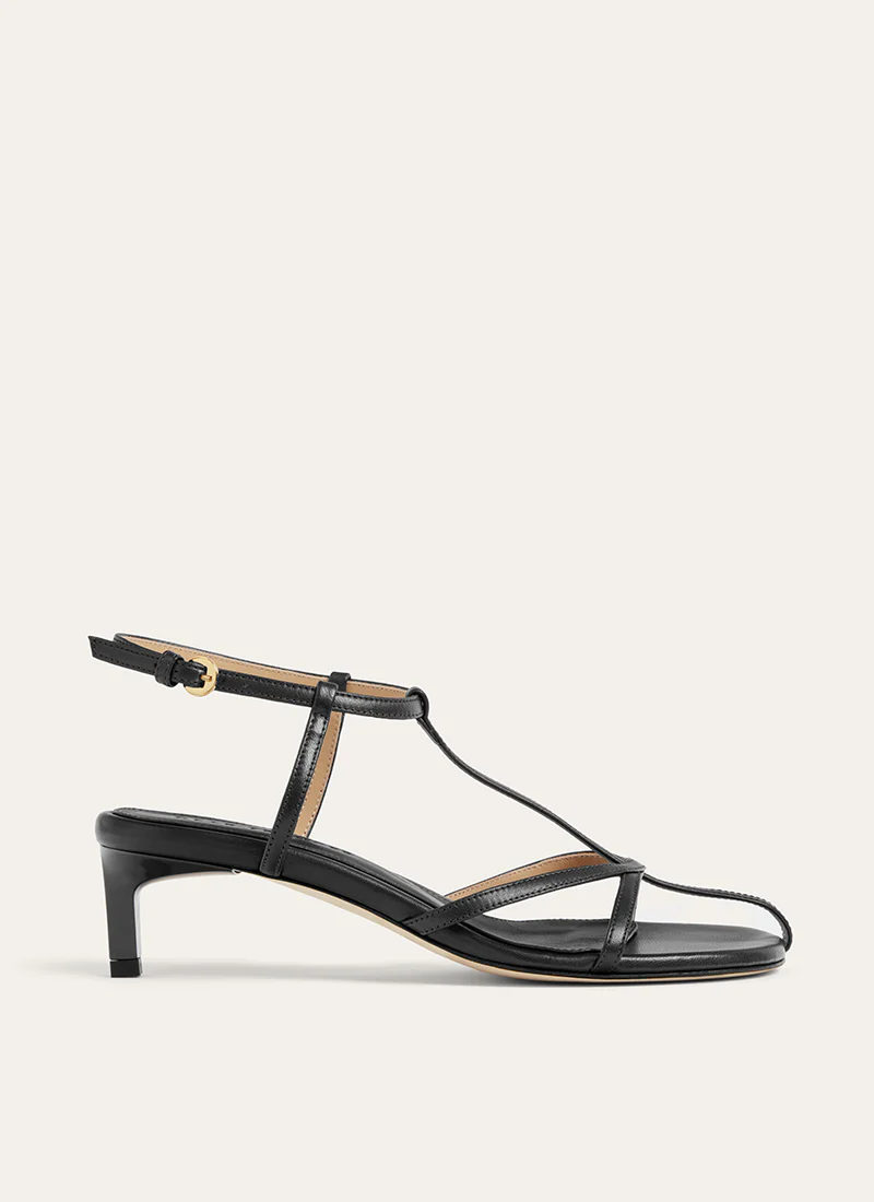 Tee Leather Heeled Sandal