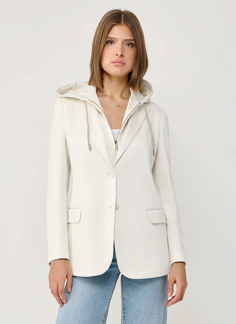 Cotton Hooded Blazer