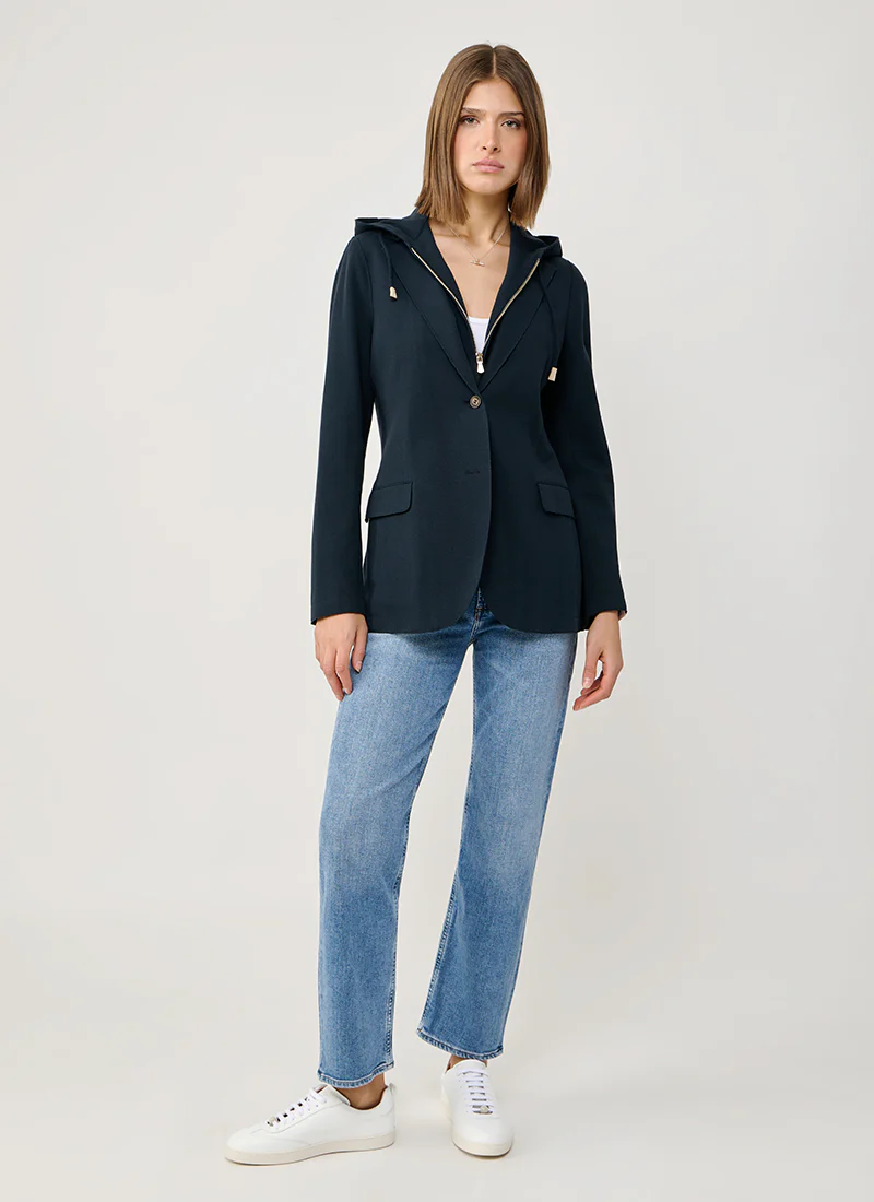 Cotton Jersey Hooded Blazer - Image 5