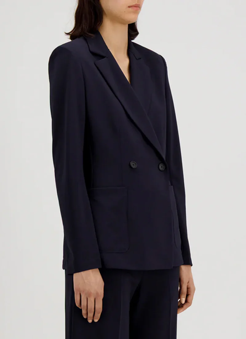 Crepe Viscose Double Breasted Blazer - Image 2