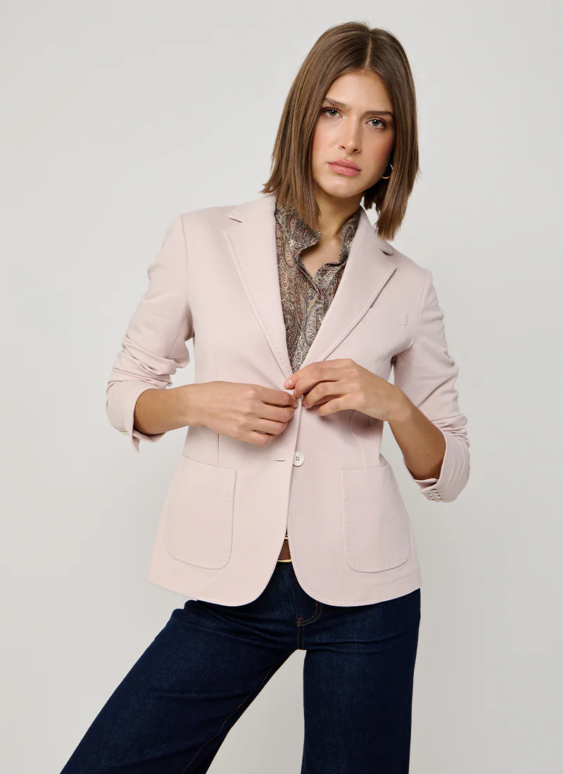 Fleece Light Dyed 2 Button Pocket Slim Fit Blazer - Image 3