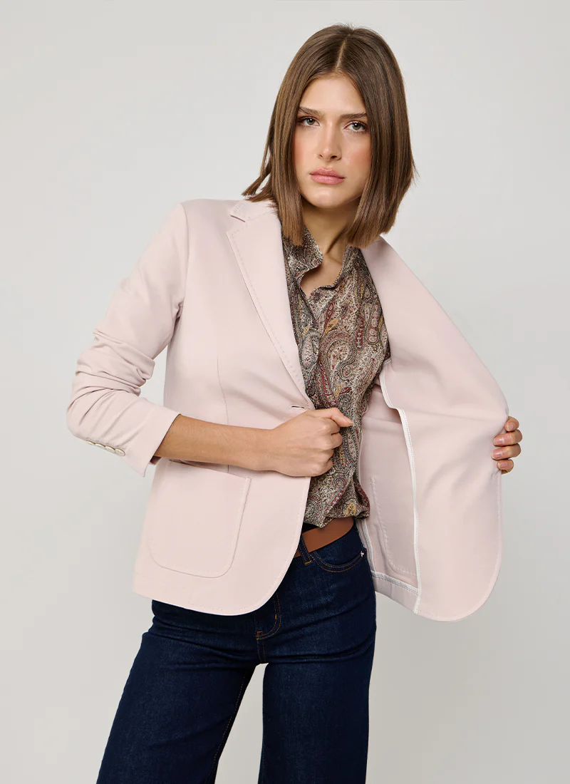 Fleece Light Dyed 2 Button Pocket Slim Fit Blazer - Image 5