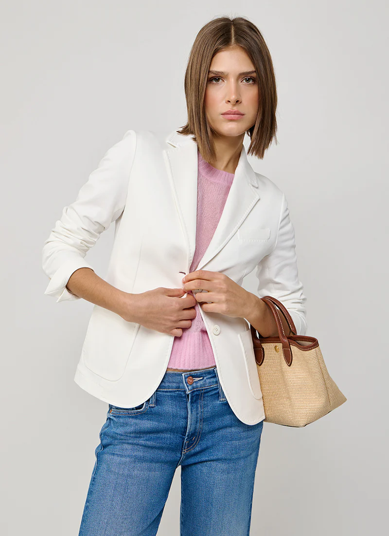 Fleece Light Dyed 2 Button Pocket Slim Fit Blazer - Image 3