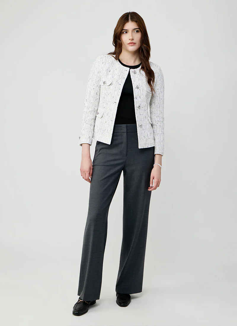 Jodie Collarless Tweed Jacket - Image 5